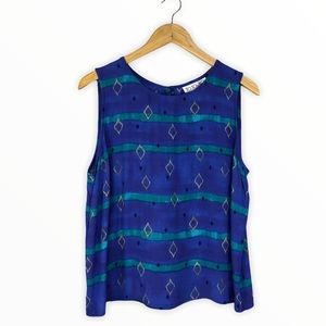 90’s Vintage Diamond Print Sleeveless Shell Top